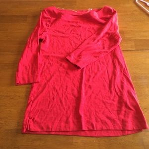 Red Boatneck tunic top